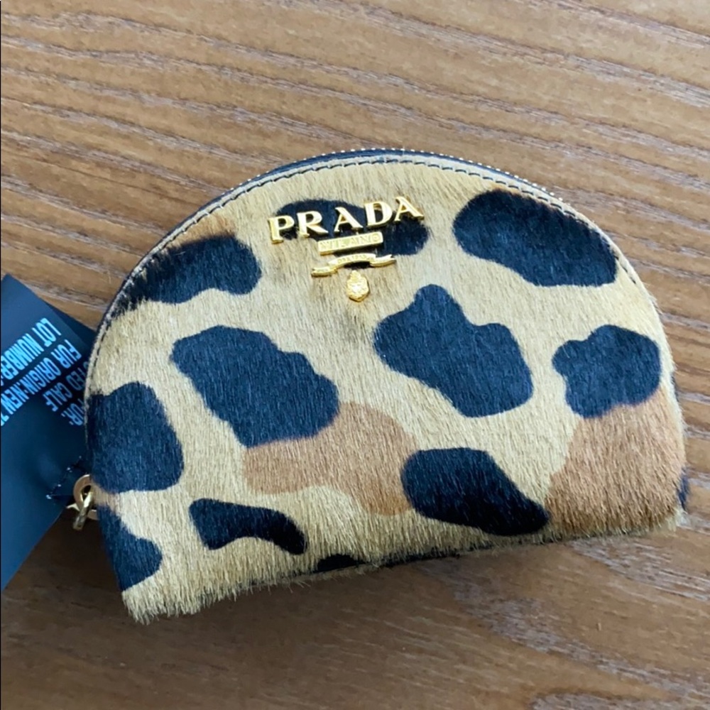 Prada Small Fur Change / Makeup Pouch Purse